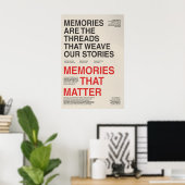 Memories Typography Poster Sentimental Wall Art (Bureau à domicile)