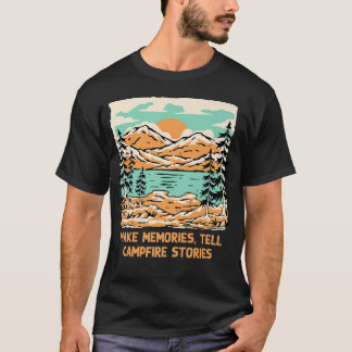 Memories vertellen kampvuur verhalen Camping Frien T-shirt
