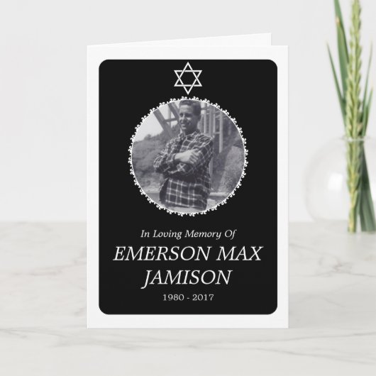 memorium : elegante ster van david kaart (Voorkant)