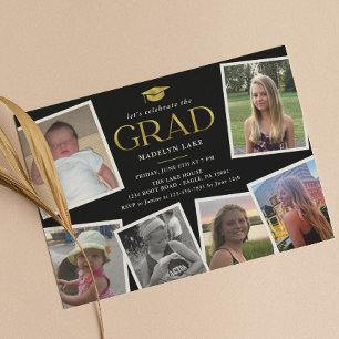 Memory Board Photo Collage Afstudeerder Party Kaart