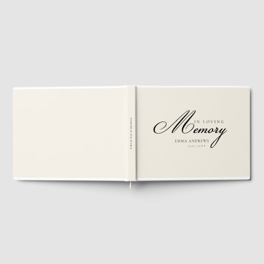 Memory "In Loving Memory" Beige Gastenboek (Volledig)