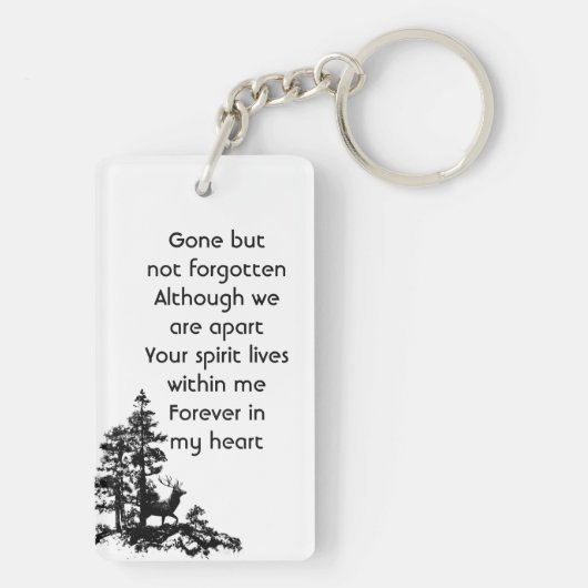 Memory Keepsake Mannelijke herten Sleutelhanger (achterkant)