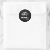 Memory Matter Paarse Lint Brain Puzzle Alzheimer Ronde Sticker (Tas)