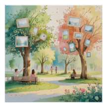 Memory Park – Reflectieve Aquarel Emotionele Kunst