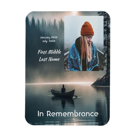 Memory Remembrance Keepsake Wilderness Lake Canoe Magneet (Verticaal)