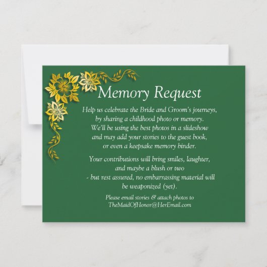 Memory Request Enclosure - Emerald Green & Gold (Voorkant)