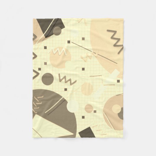 Memphis #82 Sepia Fleece Deken (Voorkant)