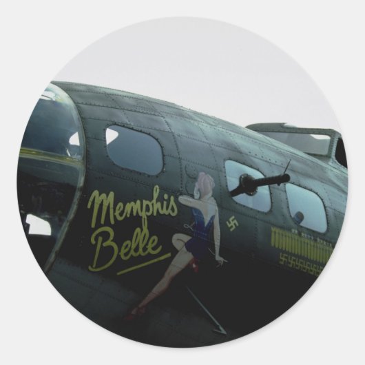 Memphis Belle, neuskunst Ronde Sticker (Voorkant)