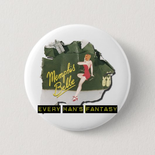 Memphis Belle Pin Up Ronde Button 5,7 Cm (Voorkant)