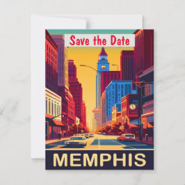 Memphis bewaar de datum, vintage ansichtkaart save the date