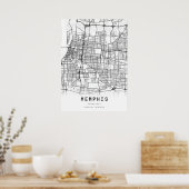 Memphis City Map Poster (Keuken)