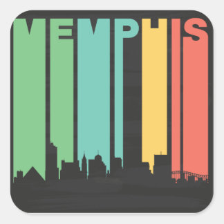  Memphis Cityscape Vierkante Sticker