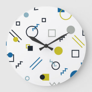 Memphis, cool, trendy, moderne geometrische kunst grote klok