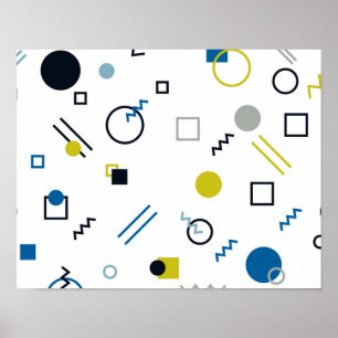 Memphis, cool, trendy, moderne geometrische kunst poster