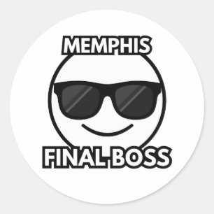 Memphis Dernier Boss Cool Emoji Autocollant