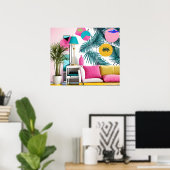 Memphis Design Party in the Living Room Poster (Thuiskantoor)