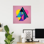 Memphis Design Woonruimte Poster (Thuiskantoor)