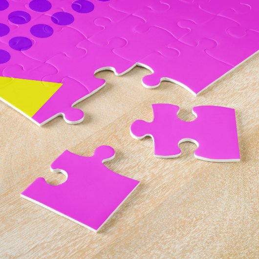 Memphis Eighties: geometrische vormen achtergrond Legpuzzel (Zijkant)