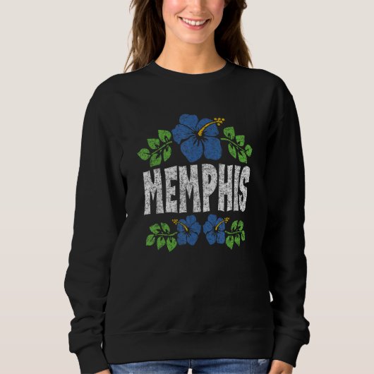 Memphis Flowers Distressed Color Print Trui (Voorkant)