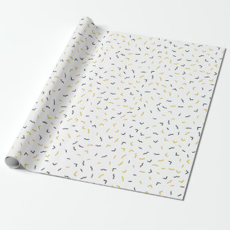 Memphis Geometric Modern Black and Gold Style Cadeaupapier