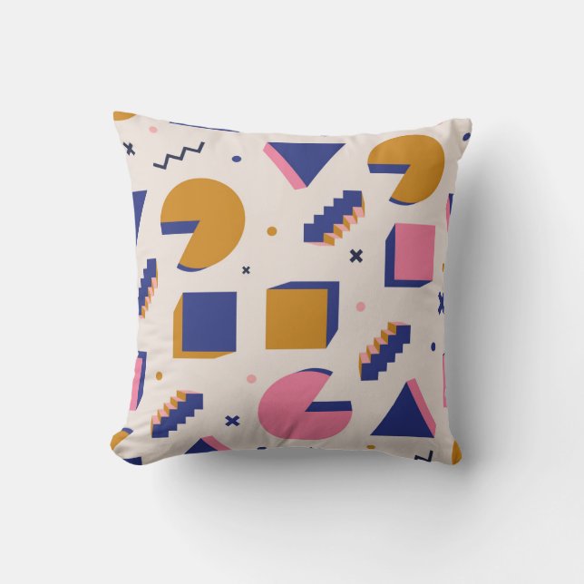 Memphis Geometry: jaren '90 Mode Naadloos Kussen (Voorkant)