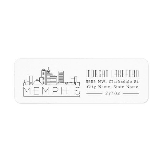 Memphis gestileerde skyline | etiket (Voorkant)