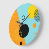 Memphis, hipster, trendy, coole illustratiekunst grote klok (Hoek)