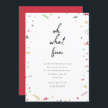 Memphis Holiday Party Invitation<br><div class="desc">Contemporain et ludique conception de carte de Noël avec les mots "oh ce qui est amusant" dans une police manuscrite entourée de confettis colorés de fêtes festives.</div>