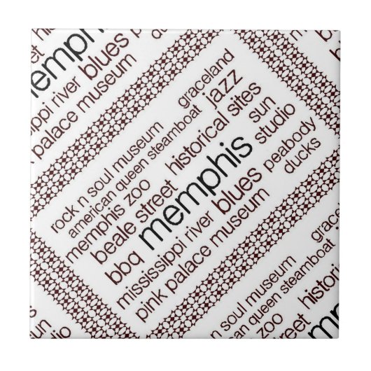 Memphis in bruin tegeltje (Voorkant)