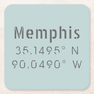 Memphis Latitude Lengtegraad Vierkante Kartonnen Onderzetter