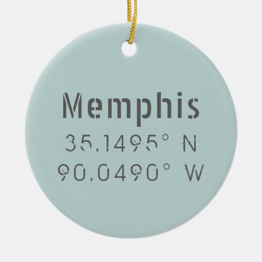 Memphis Lengtegraad Latitude Keramisch Ornament (Voorkant)