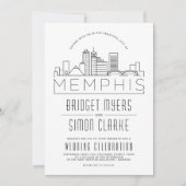 Memphis Mariage | Invitation Skyline stylisée (Devant)