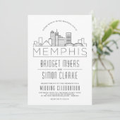 Memphis Mariage | Invitation Skyline stylisée (Debout devant)
