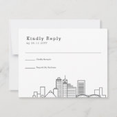 Memphis Mariage | Stylisé Skyline RSVP (Devant)