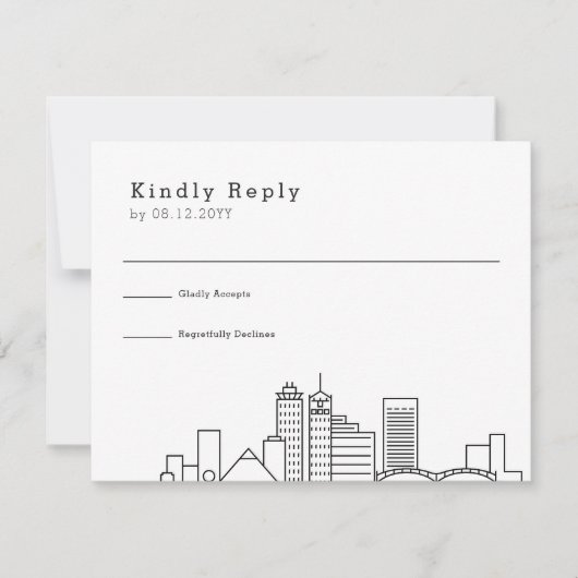 Memphis Mariage | Stylisé Skyline RSVP (Devant)