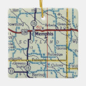 Memphis MO kaart Keramisch Ornament (Voorkant)