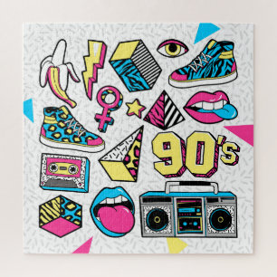 Memphis Mode: 80s-90s Badge Mix. Legpuzzel