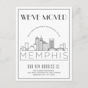 Memphis Modern Deco   Adres wijzigen Aankondigingskaart