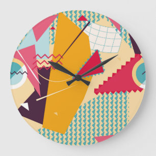 Memphis Mood: Retro geometrische trend Grote Klok