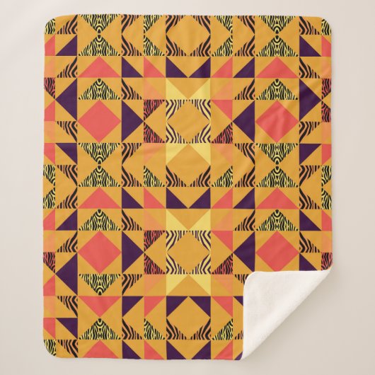 Memphis Pastel Driehoek Abstract Patroon. Sherpa Deken (Voorkant)