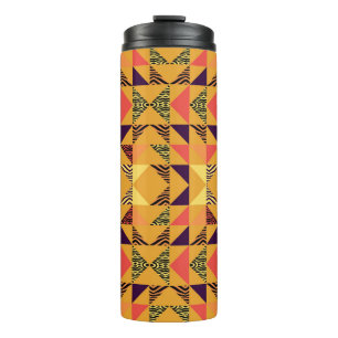 Memphis Pastel Driehoek Abstract Patroon. Thermosbeker