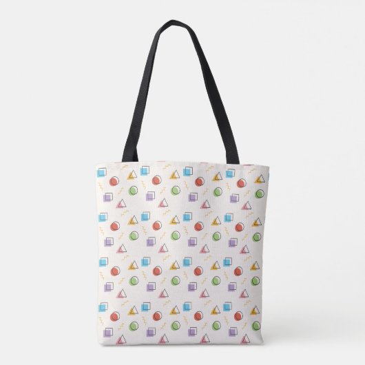 Memphis Pattern aangepaste monogram zakken Tote Bag (Achterkant)