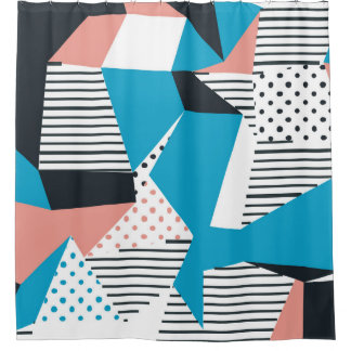 Memphis Pattern: Minimalistische Abstracte Trend Douchegordijn