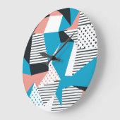 Memphis Pattern: Minimalistische Abstracte Trend Grote Klok (Hoek)