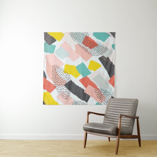 Memphis-penseelstreken: patroon. wandkleed (In Situ (horizontaal))