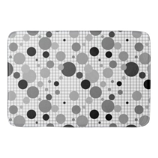 Memphis polka stipt zwart-wit, simpele Memphis Badmat (Voorkant)