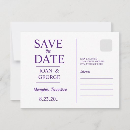 Memphis Save the Date, Briefkaart (Achterkant)