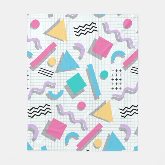 Memphis Shapes Fleece Deken (Voorkant)
