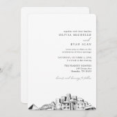 Memphis Skyline Destination Mariage Invitation (Devant / Derrière)