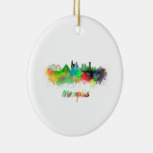 Memphis skyline in waterverf keramisch ornament (Rechts)